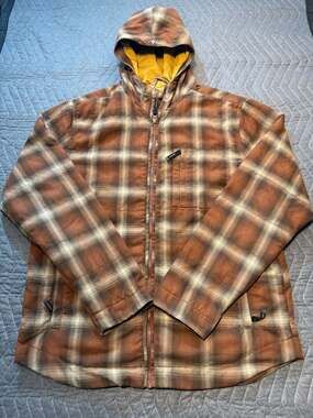 prAna Men's Westside Padded Plaid Hooded Jacket